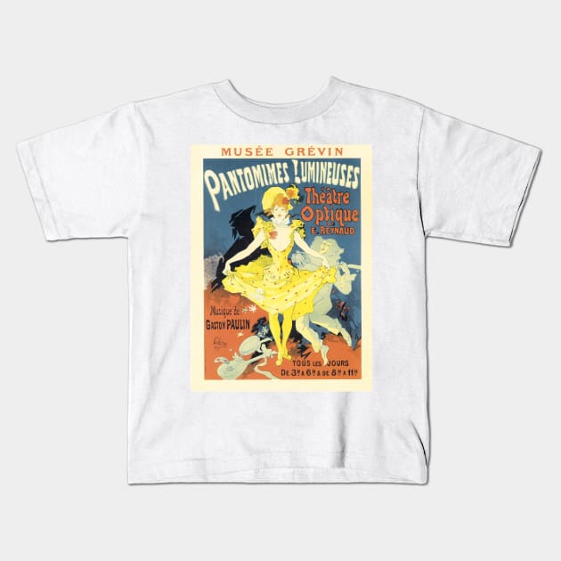 MUSEE GREVIN French Theatre Pantomime Musical Lithograph Poster Jules Cheret Kids T-Shirt by vintageposters